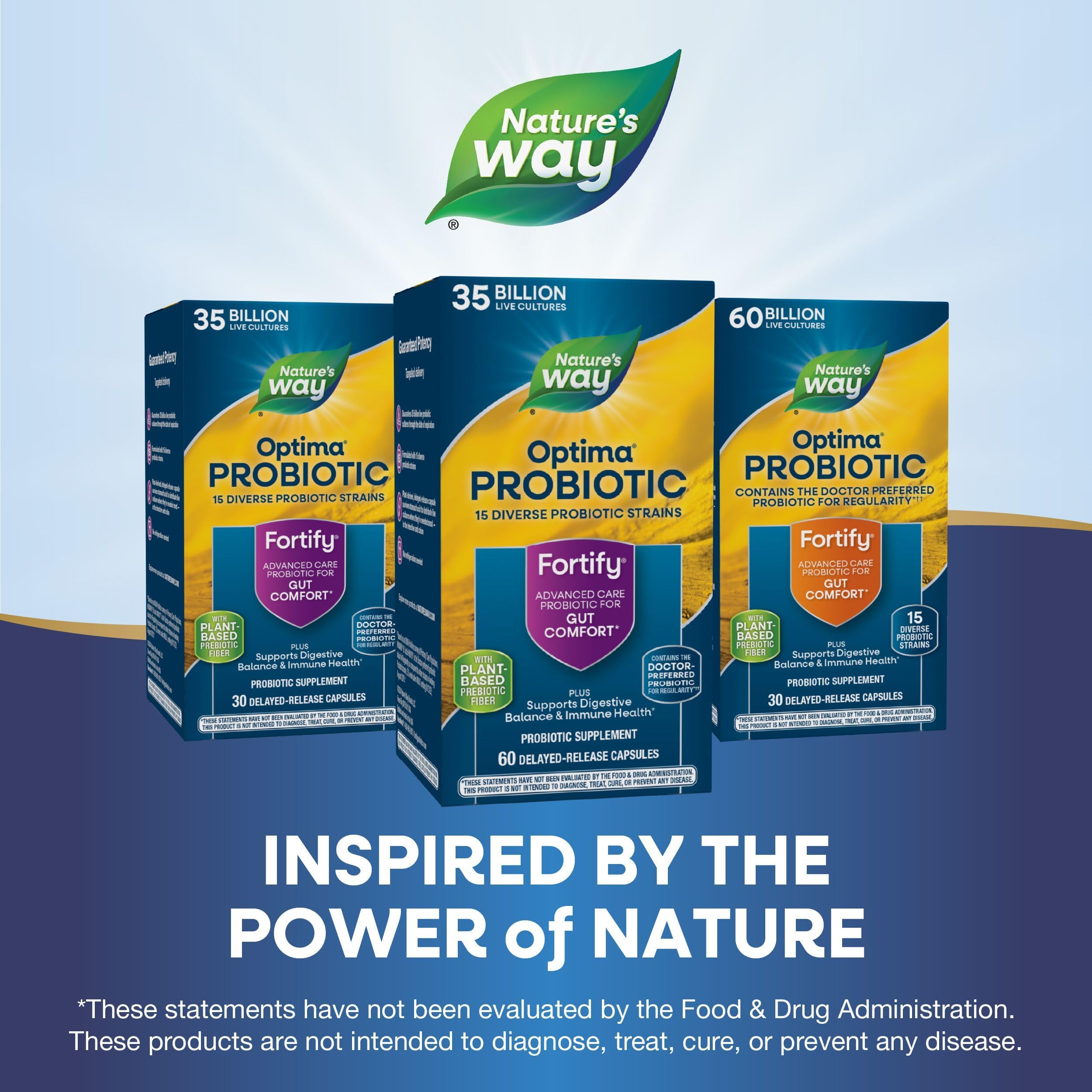 Nature's Way Fortify Optima bottle shows no refrigeration requirement