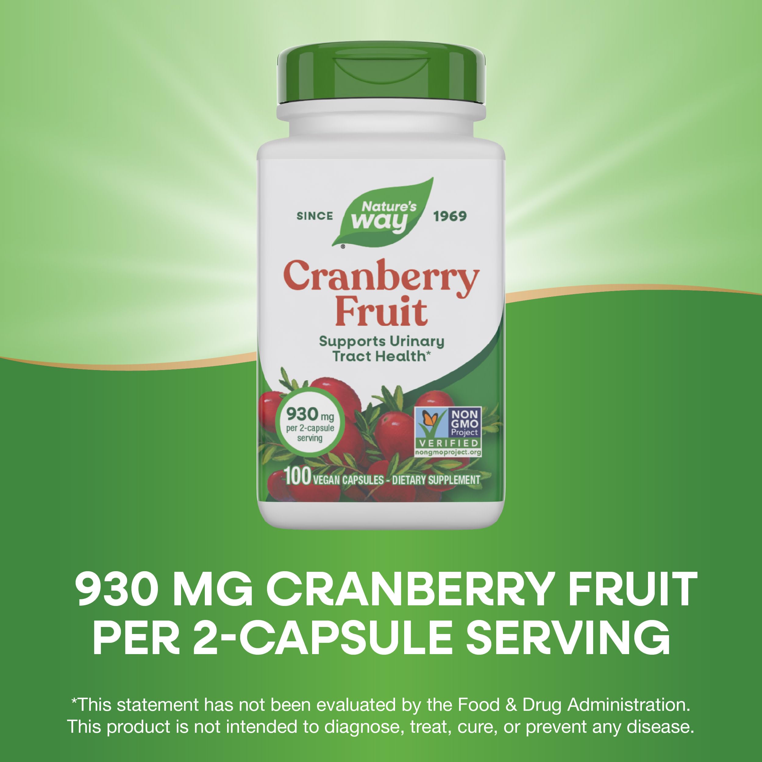 Gluten-free vegan Nature's Way cranberry capsules for daily use