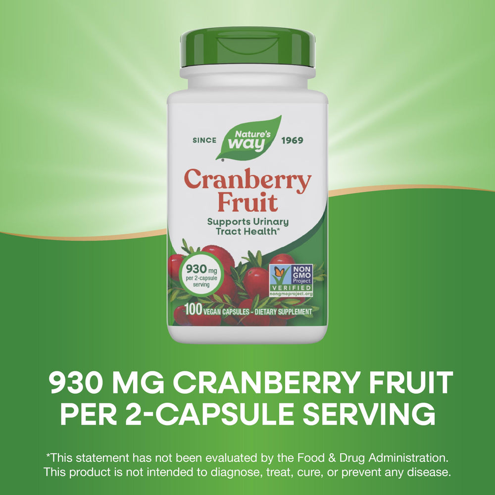 Gluten-free vegan Nature's Way cranberry capsules for daily use