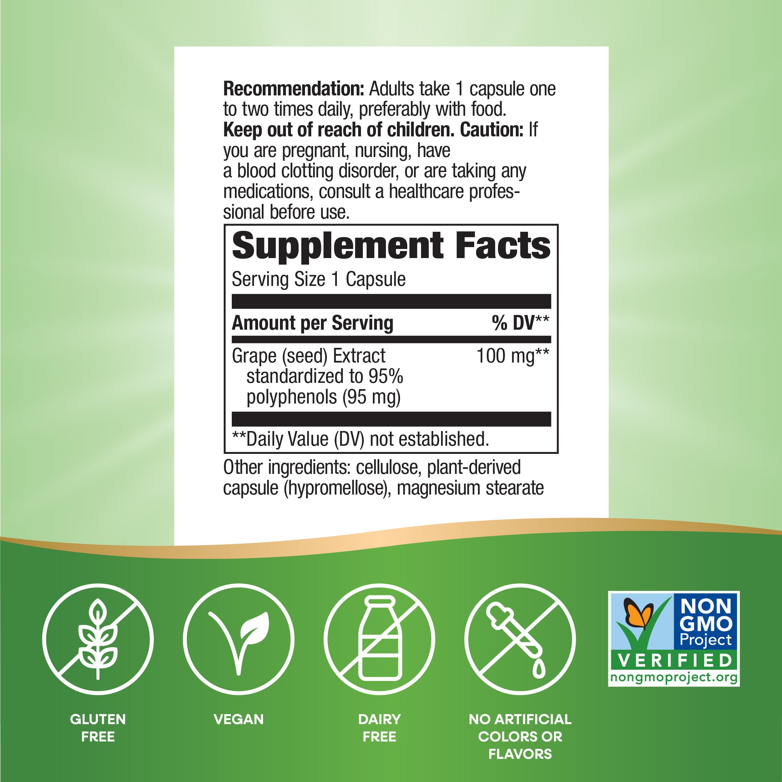 Gluten-free and vegan icons on the bottle wrapper
