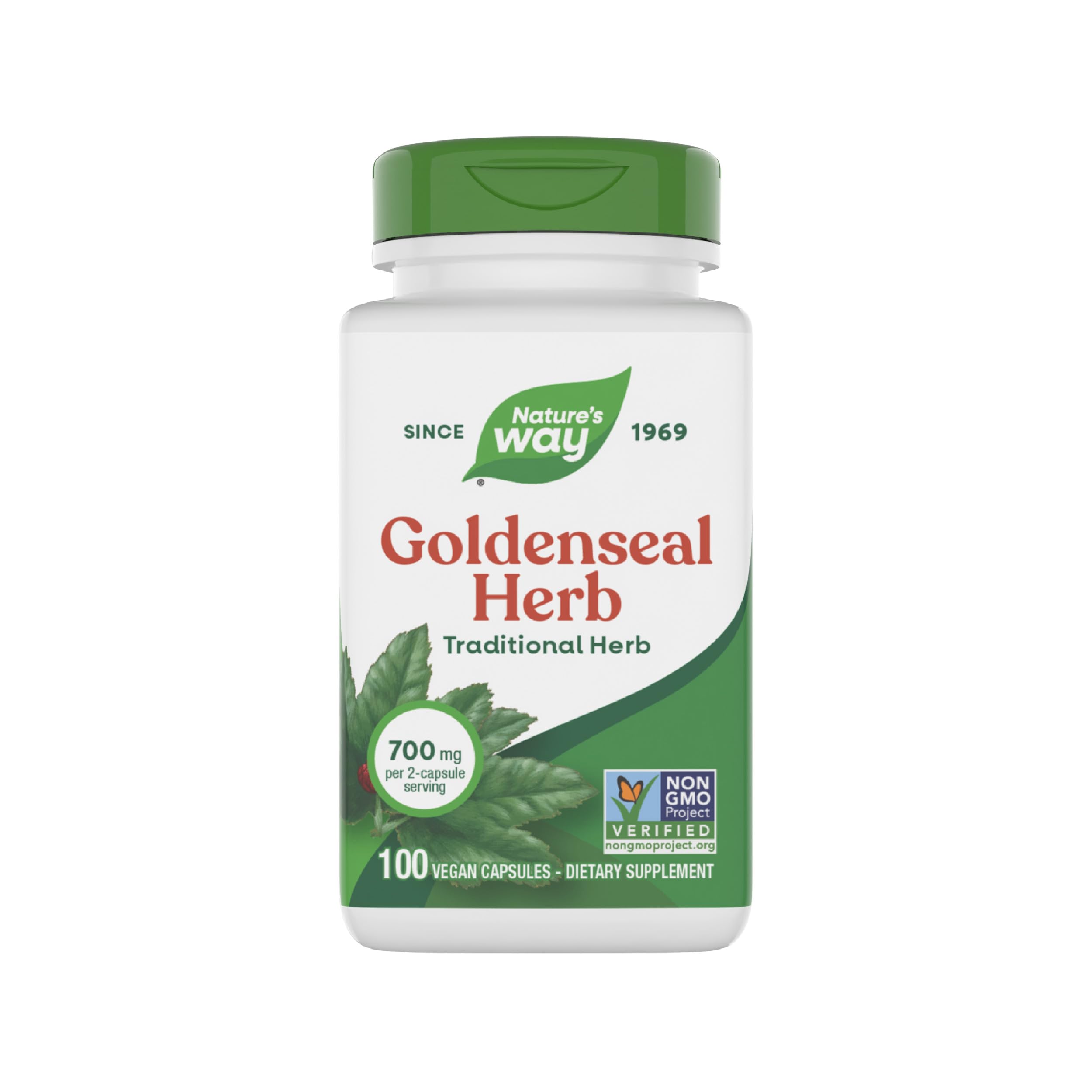 Nature's Way Goldenseal bottle front highlights the traditional herb formula for daily use