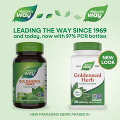 Nature's Way Goldenseal label and packaging emphasize gluten-free vegan credentials