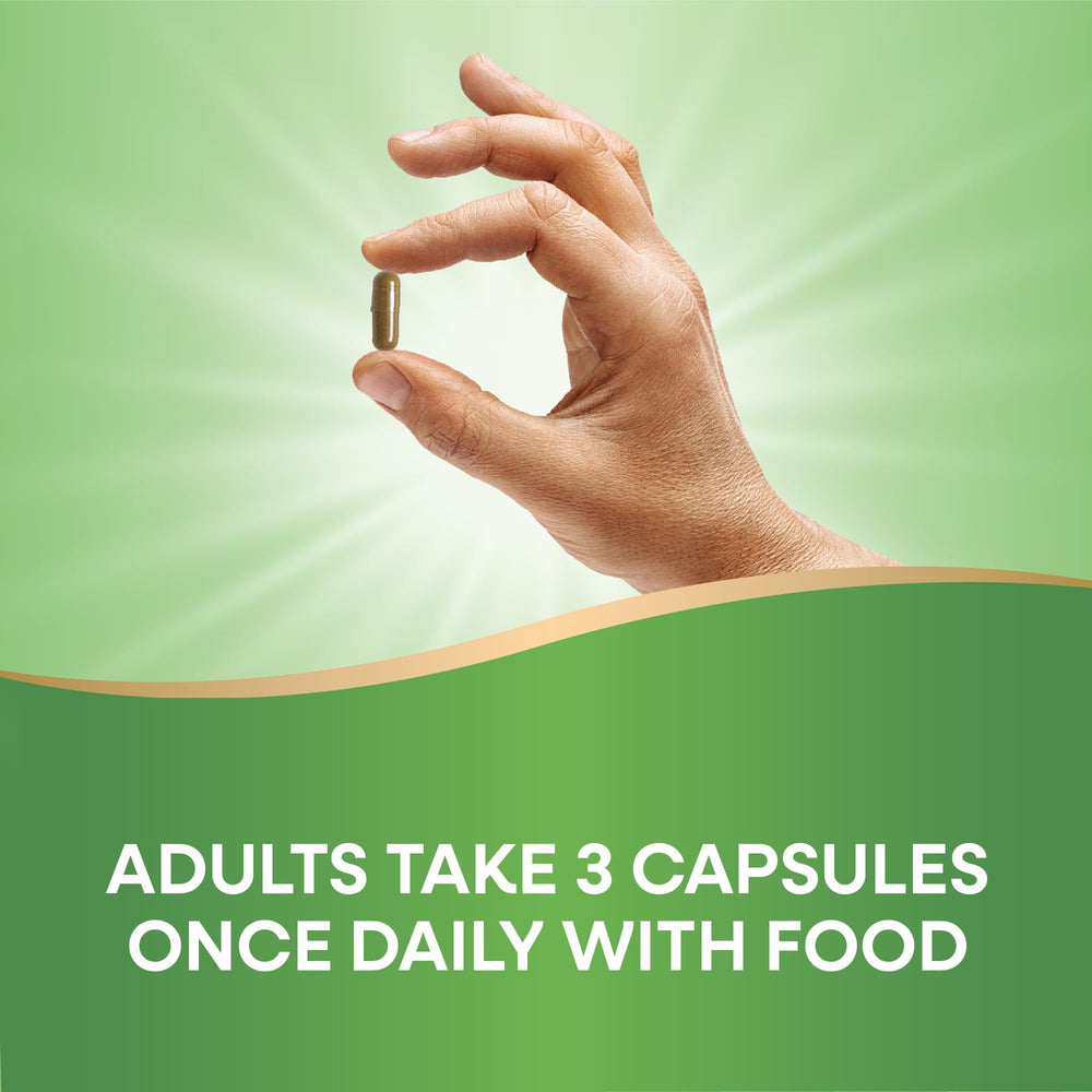 Capsules arranged for easy daily use with meals.