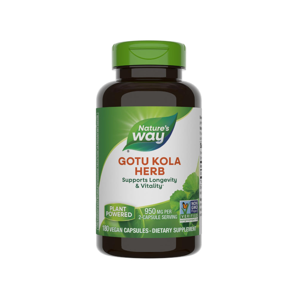 Nature's Way Gotu Kola bottle front indicating vitality support