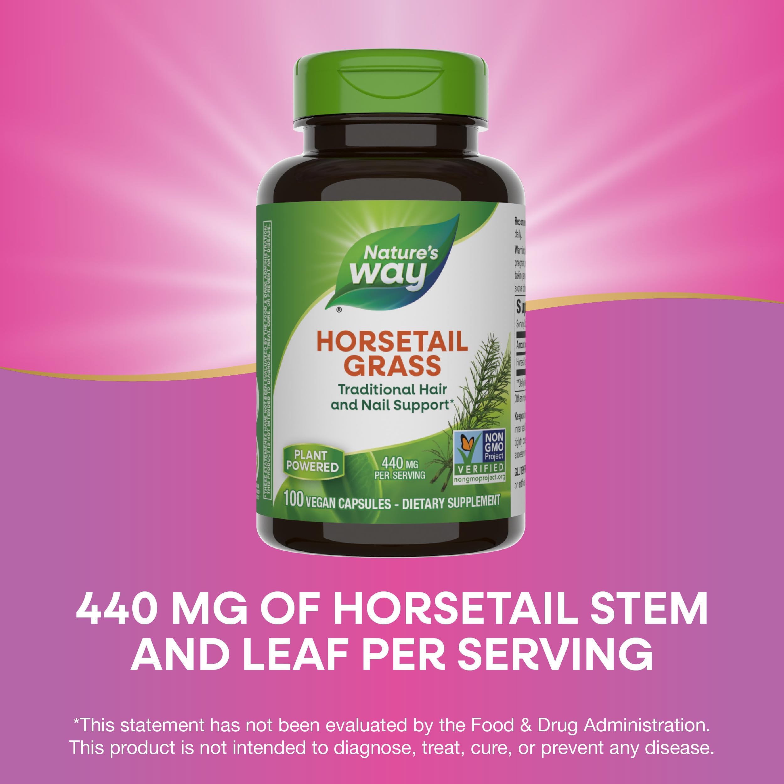 Ingredients snapshot for Nature's Way Horsetail Grass non-GMO formulation.