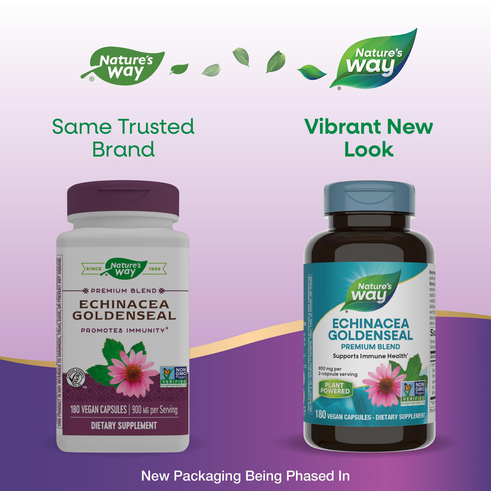 Nature's Way label highlights vegan and gluten-free features for this supplement.