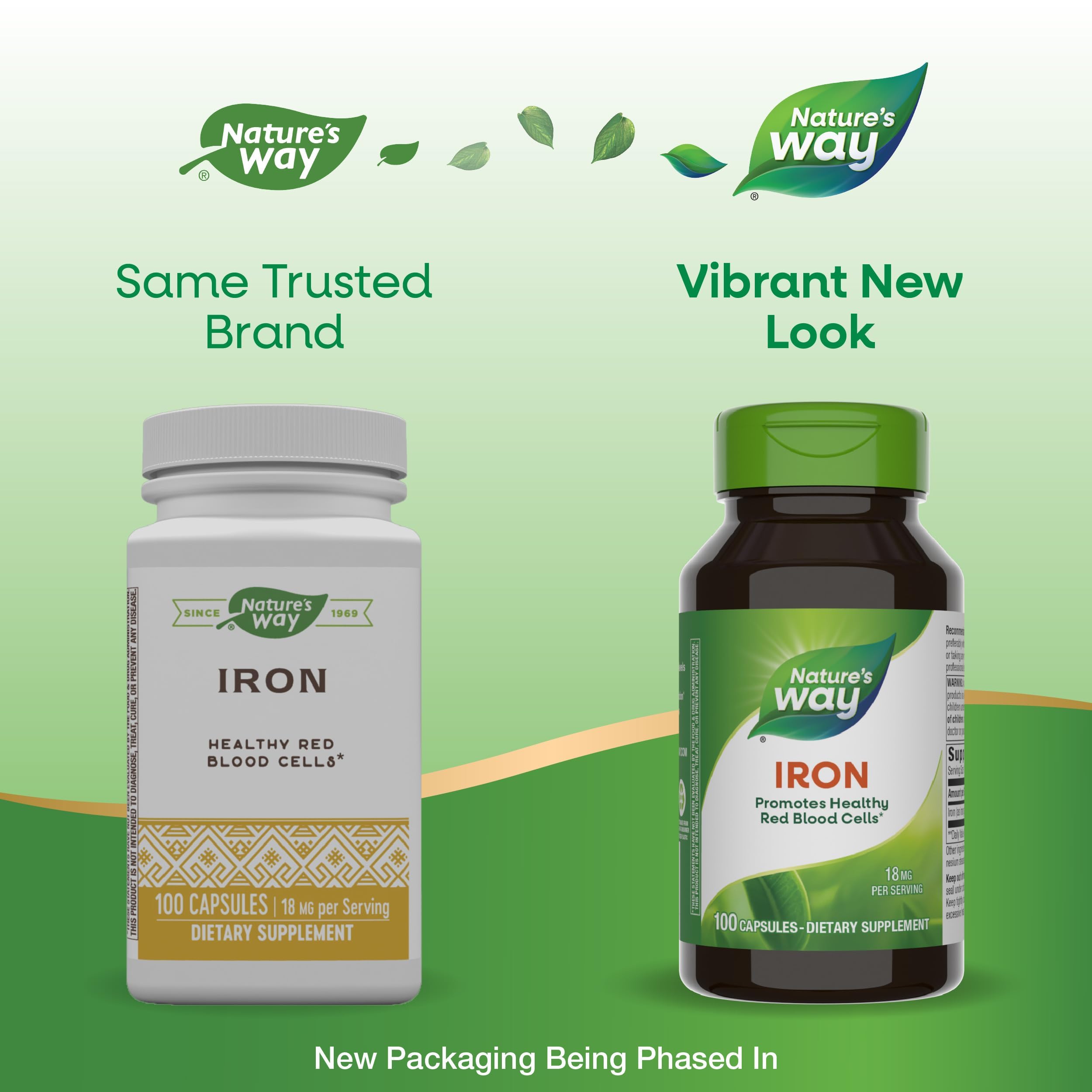 Nature's Way Iron gluten-free label highlights purity