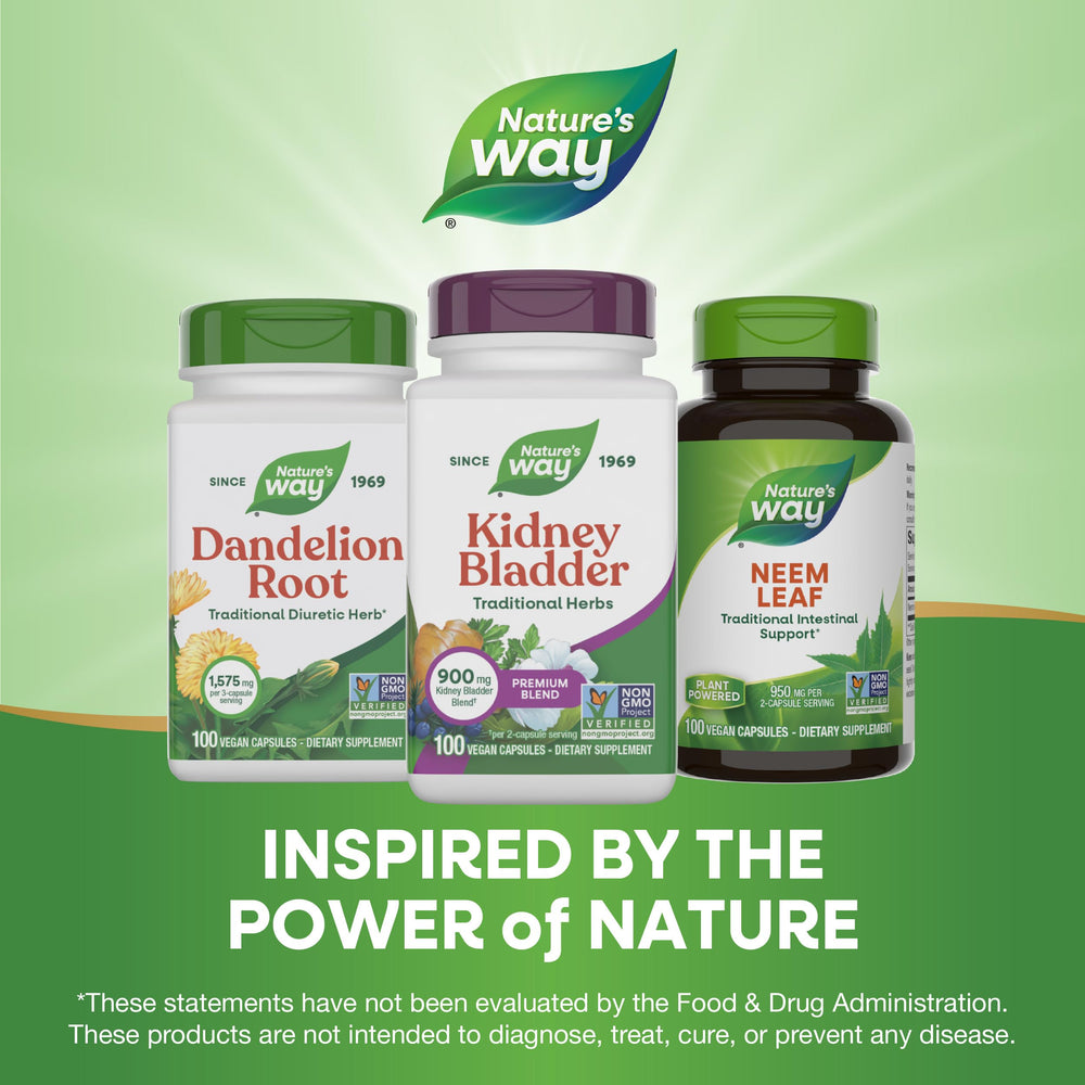 Nature's Way Kidney Bladder vegan and non-GMO seal emphasizes clean ingredients.