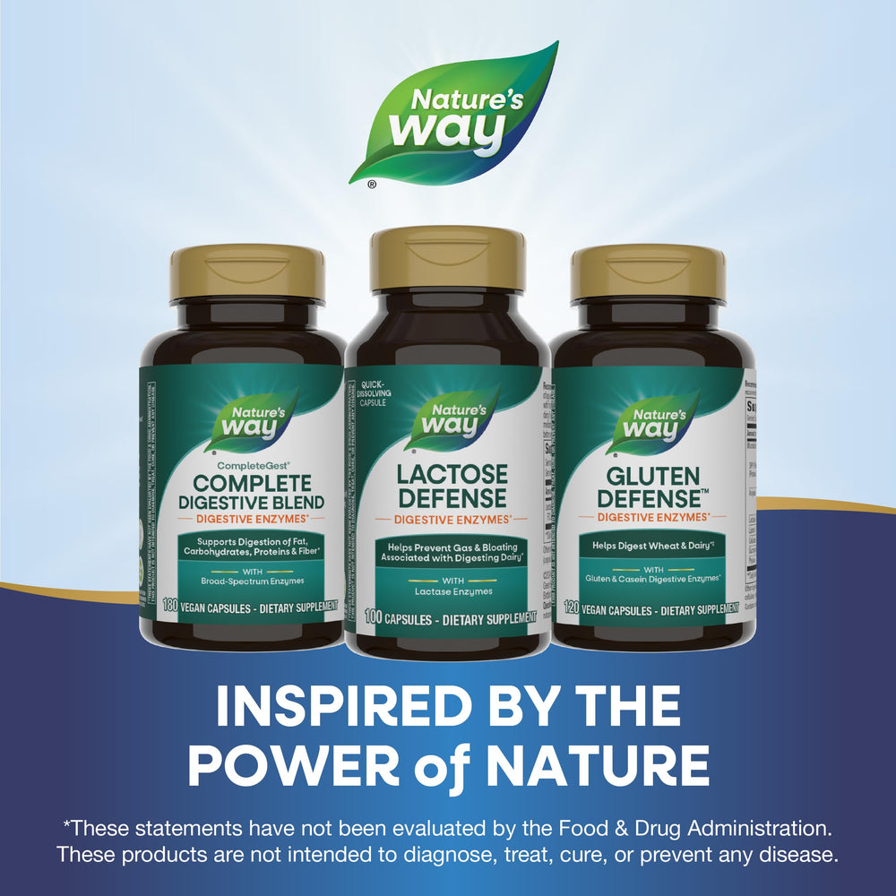 Lifestyle shot of a dairy-containing meal with Nature's Way Lactose Defense