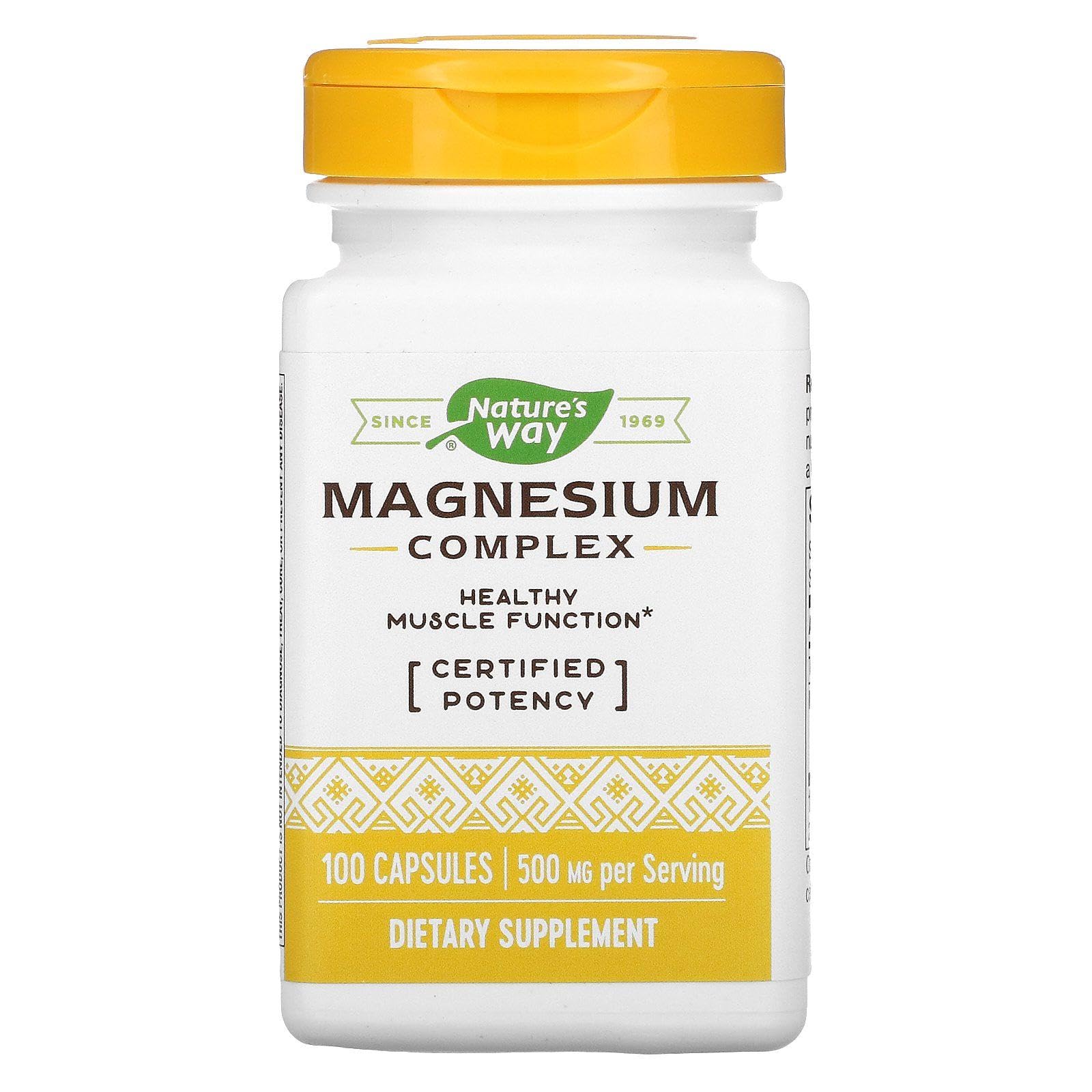Nature's Way Magnesium Complex bottle and label for daily mineral support.
