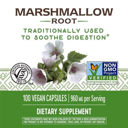 Marshmallow Root dietary supplement nutrition facts from Nature's Way