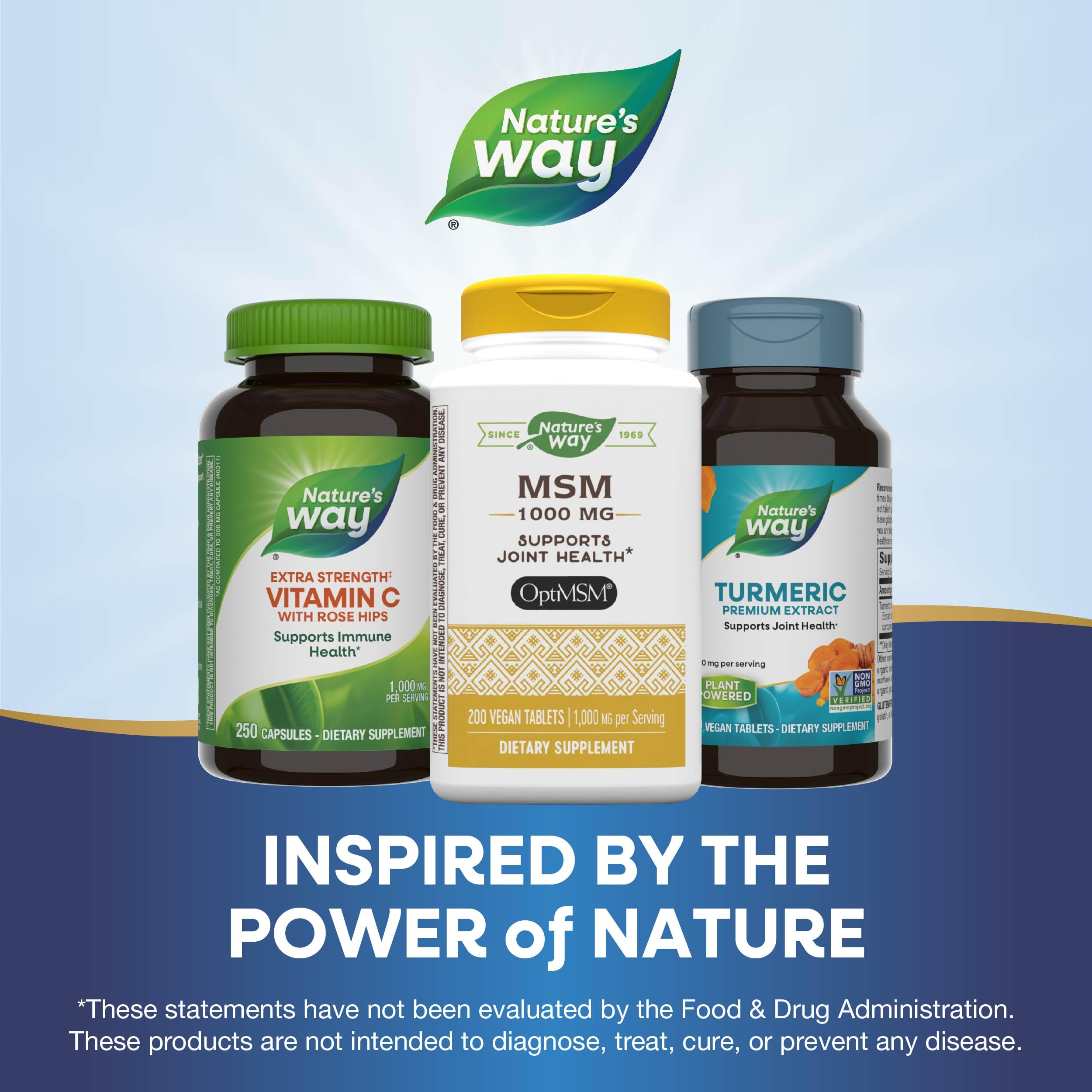 Nature's Way MSM eco-friendly packaging with high recycled content.