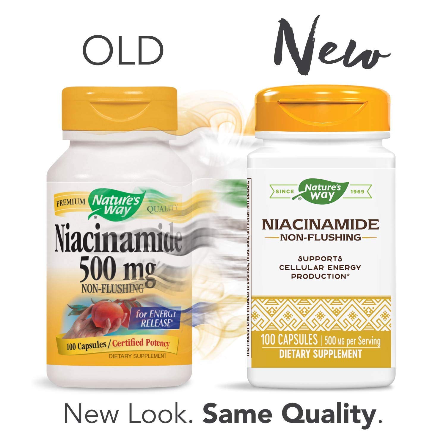 Nature's Way Niacinamide capsules close-up for easy daily use.