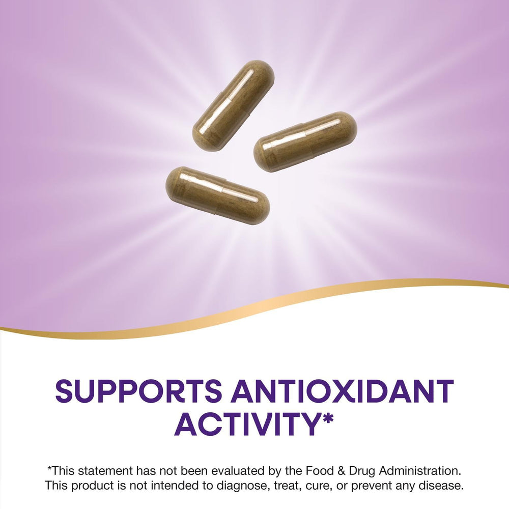 Nature's Way Olive Leaf capsules per serving image illustrating three-capsule dosage