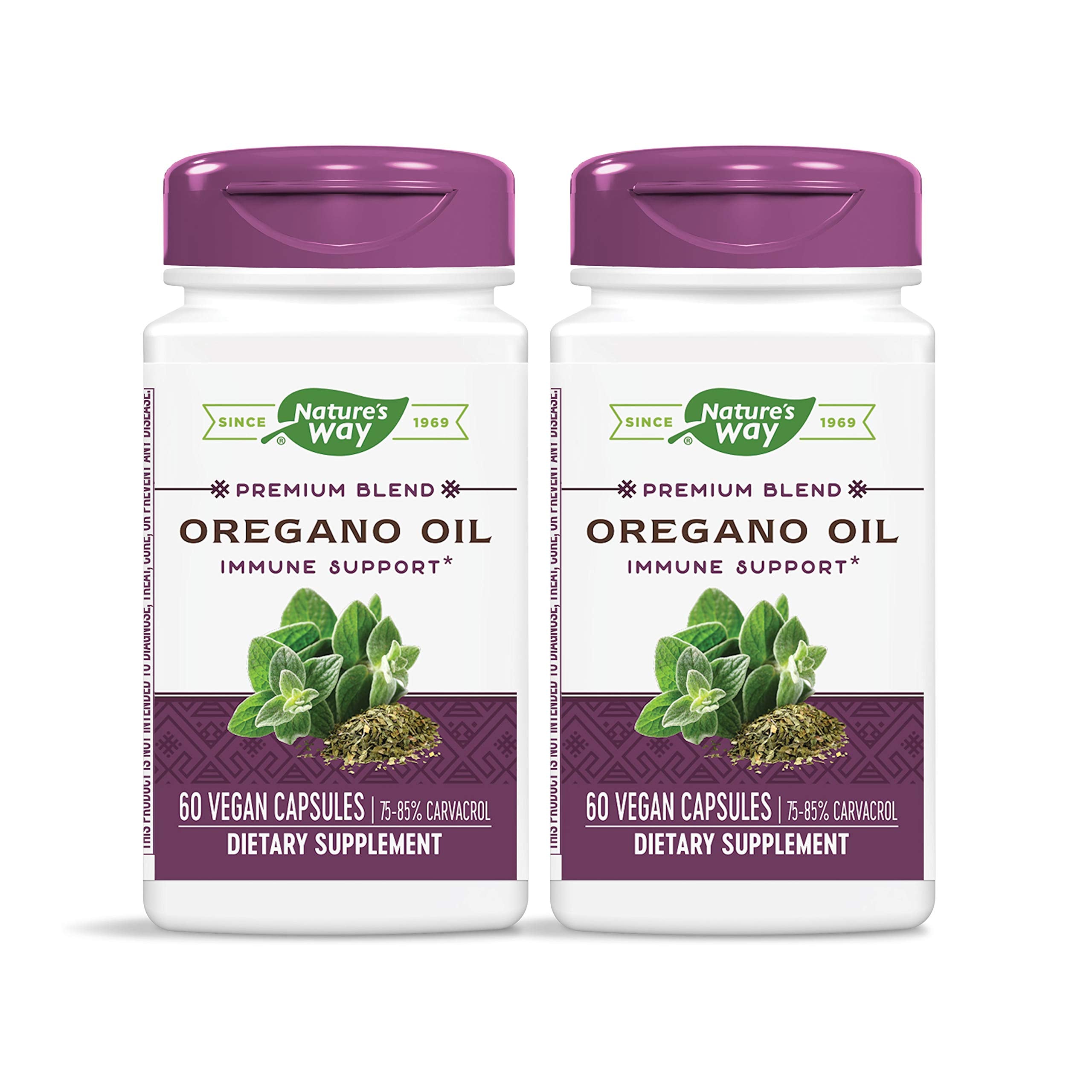 Nature's Way oregano oil capsule with 75-85% carvacrol for immune support.