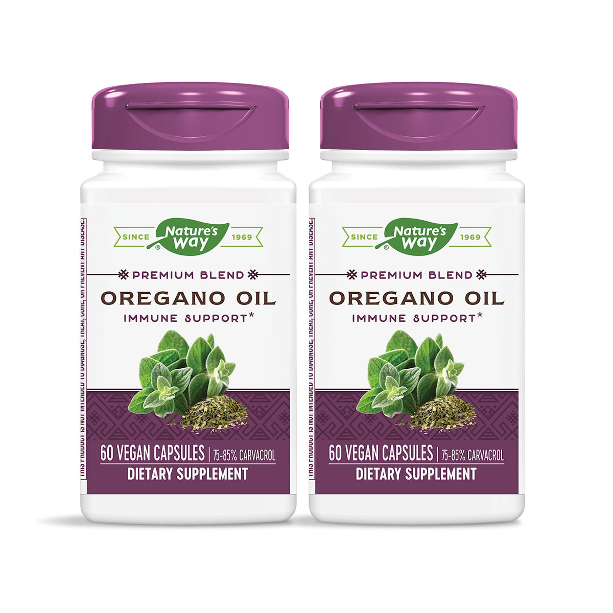 Nature's Way oregano oil capsule with 75-85% carvacrol for immune support.