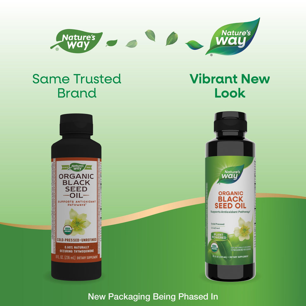 Pouring Nature's Way Black Seed Oil for daily use on a spoon