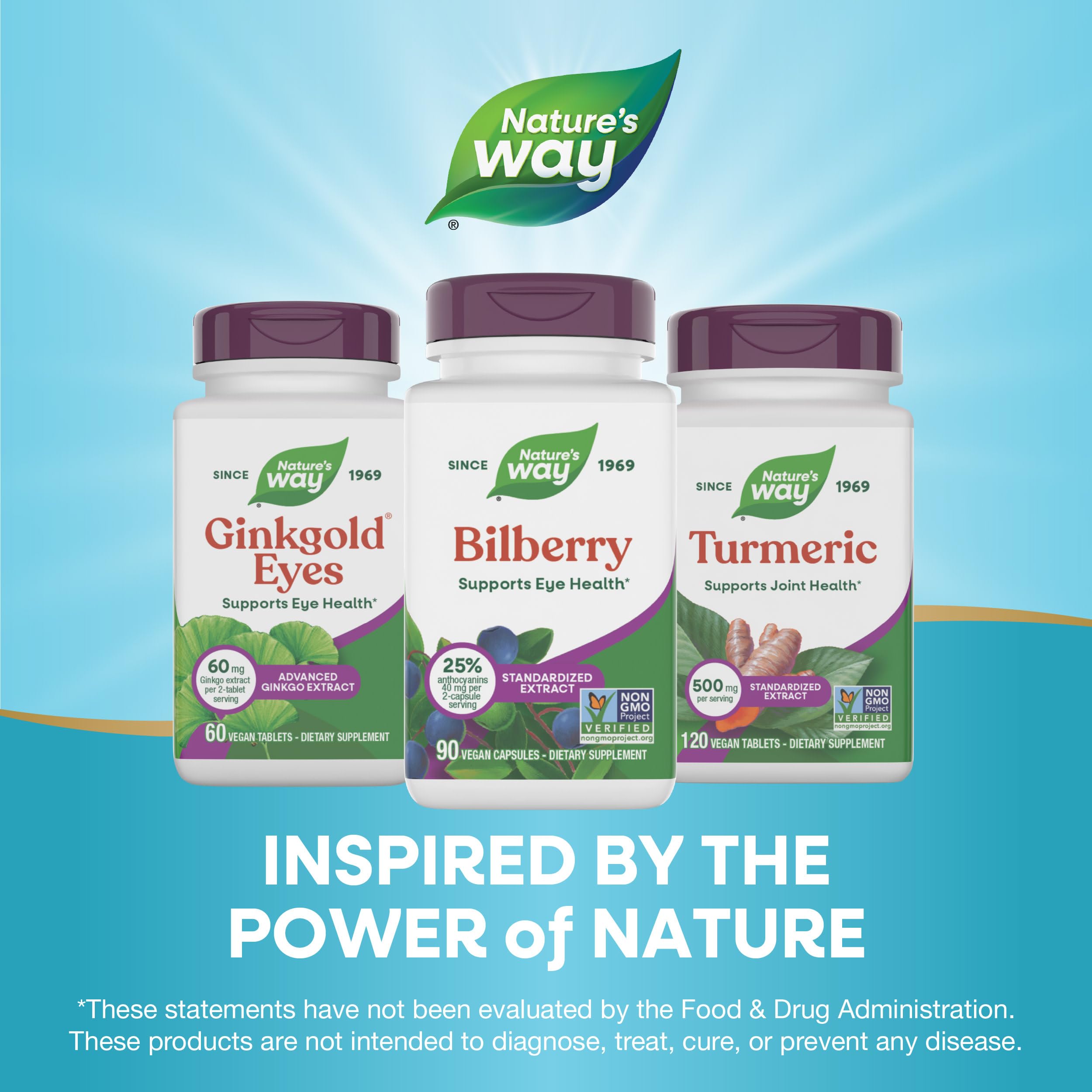 Nature's Way packaging variations shown for different options.