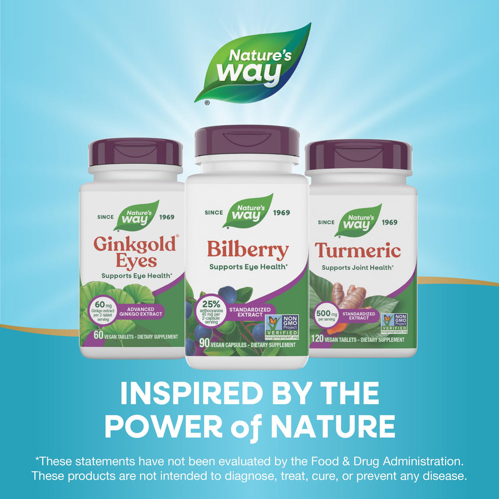 Nature's Way packaging variations shown for different options.
