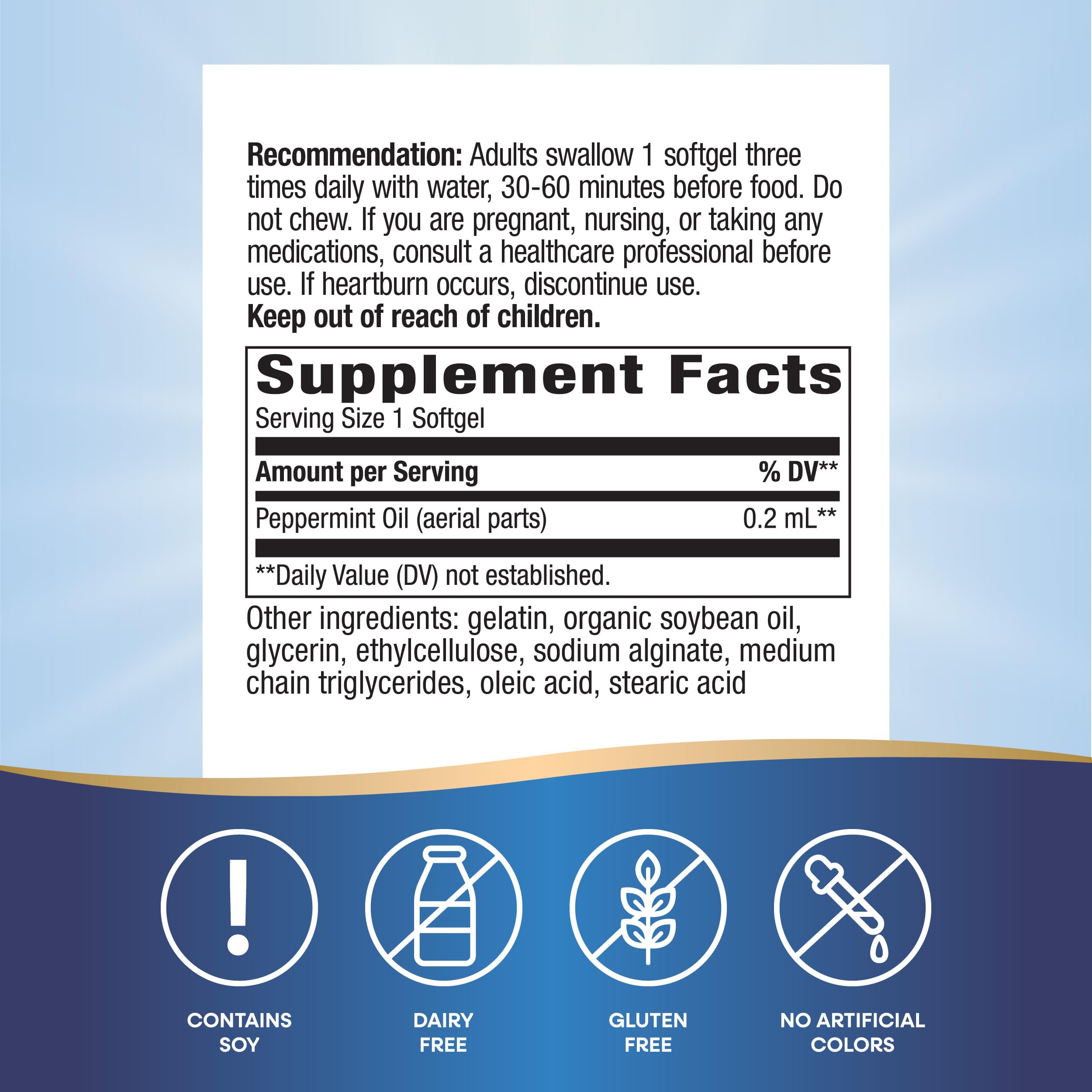 Nature's Way Pepogest gluten-free formula highlights soy on the label.