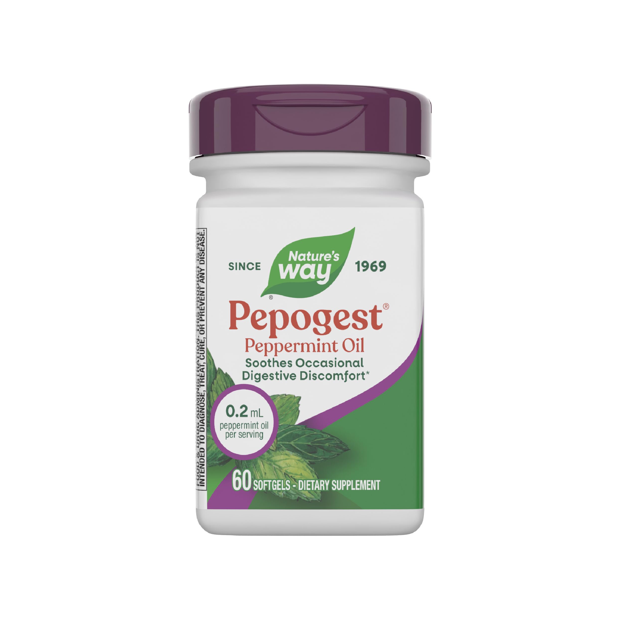 Nature's Way Pepogest peppermint oil softgel pack supports occasional digestive comfort.