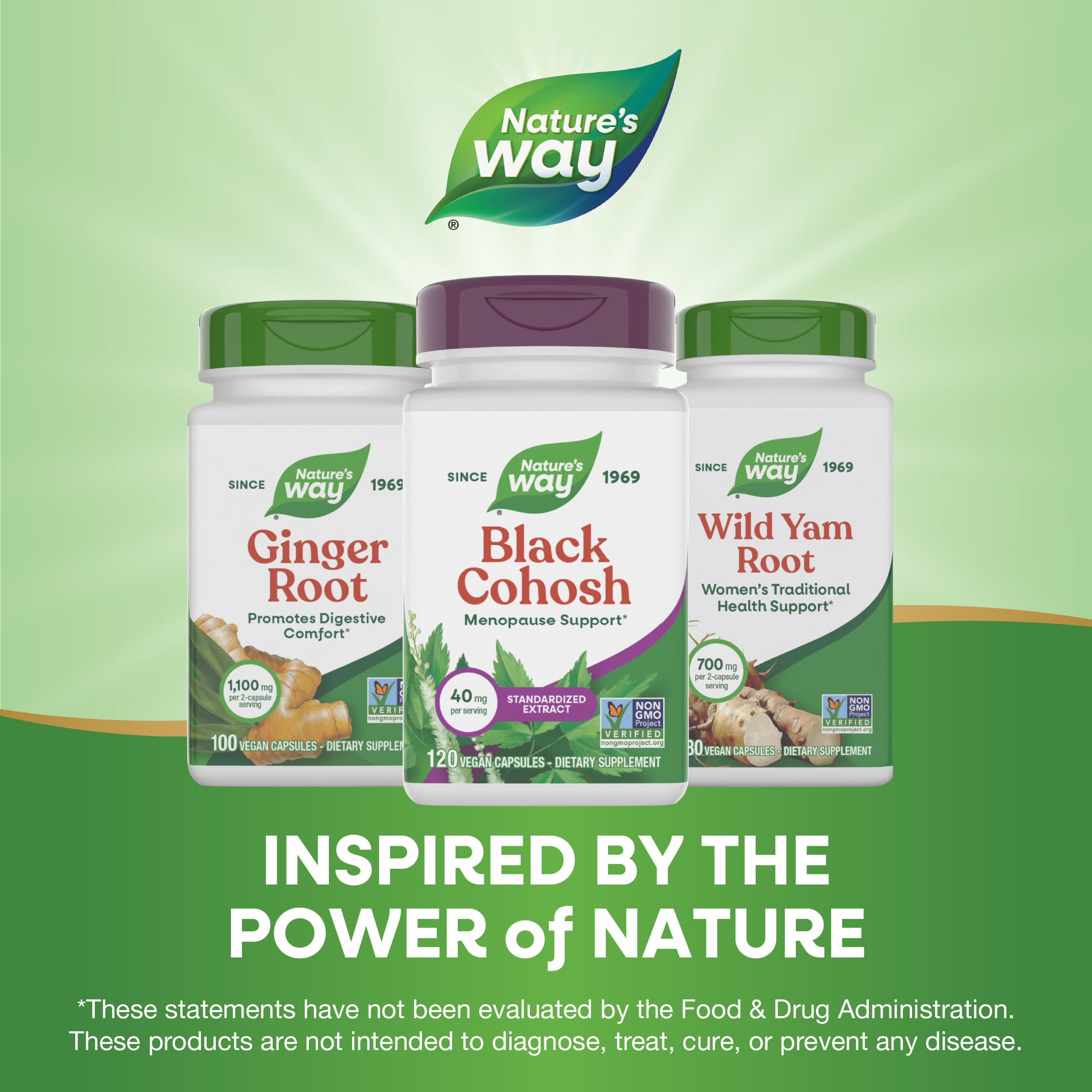 Nature's Way Premium Black Cohosh gluten-free capsule offers allergen-free convenience