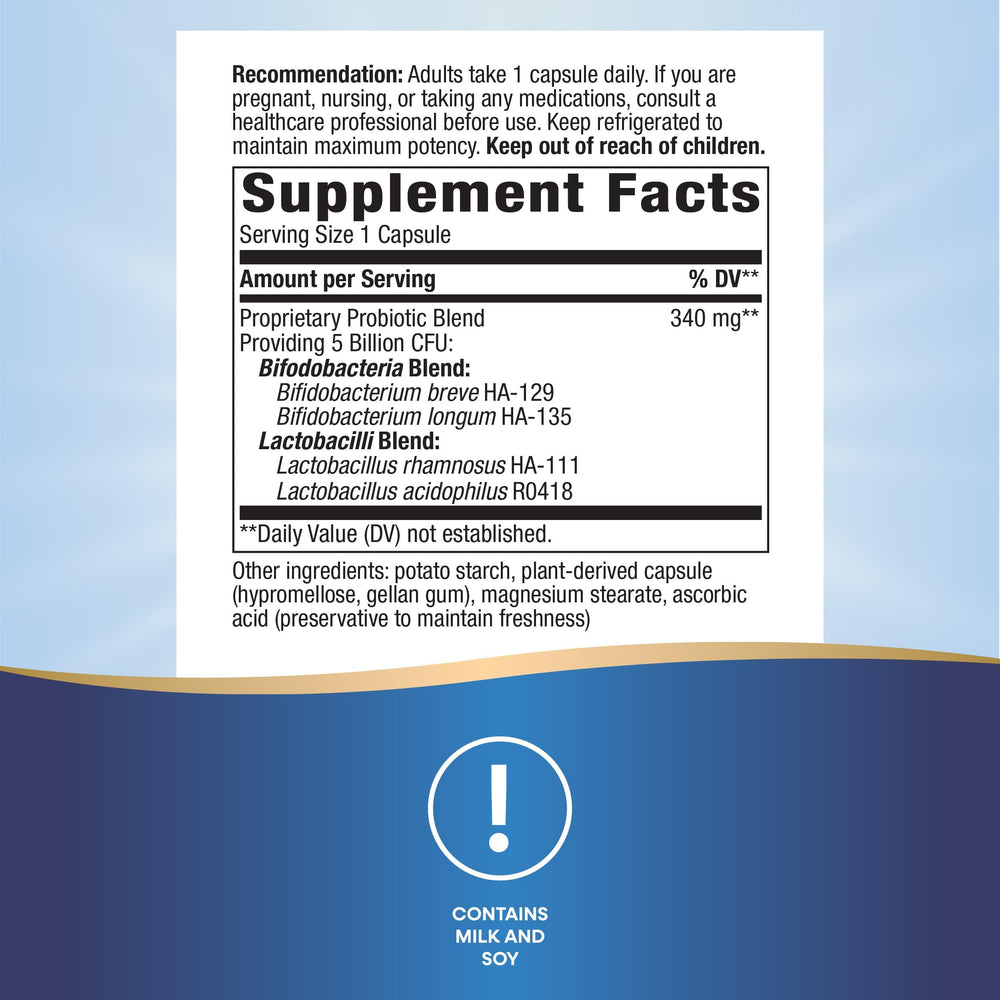 Nature's Way Primadophilus Bifidus capsules closeup highlights easy daily use.