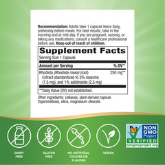 Nature's Way Rhodiola Premium Extract capsules ready for everyday focus.