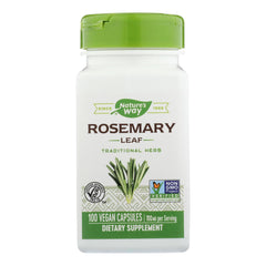 Nature's Way Rosemary Leaves bottle with 100 capsules, gluten-free herbal supplement.