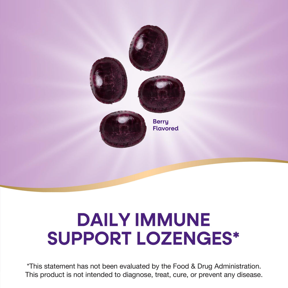 Label on Sambucus lozenges showing organic cane sugar and ingredients.