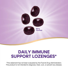 Label on Sambucus lozenges showing organic cane sugar and ingredients.