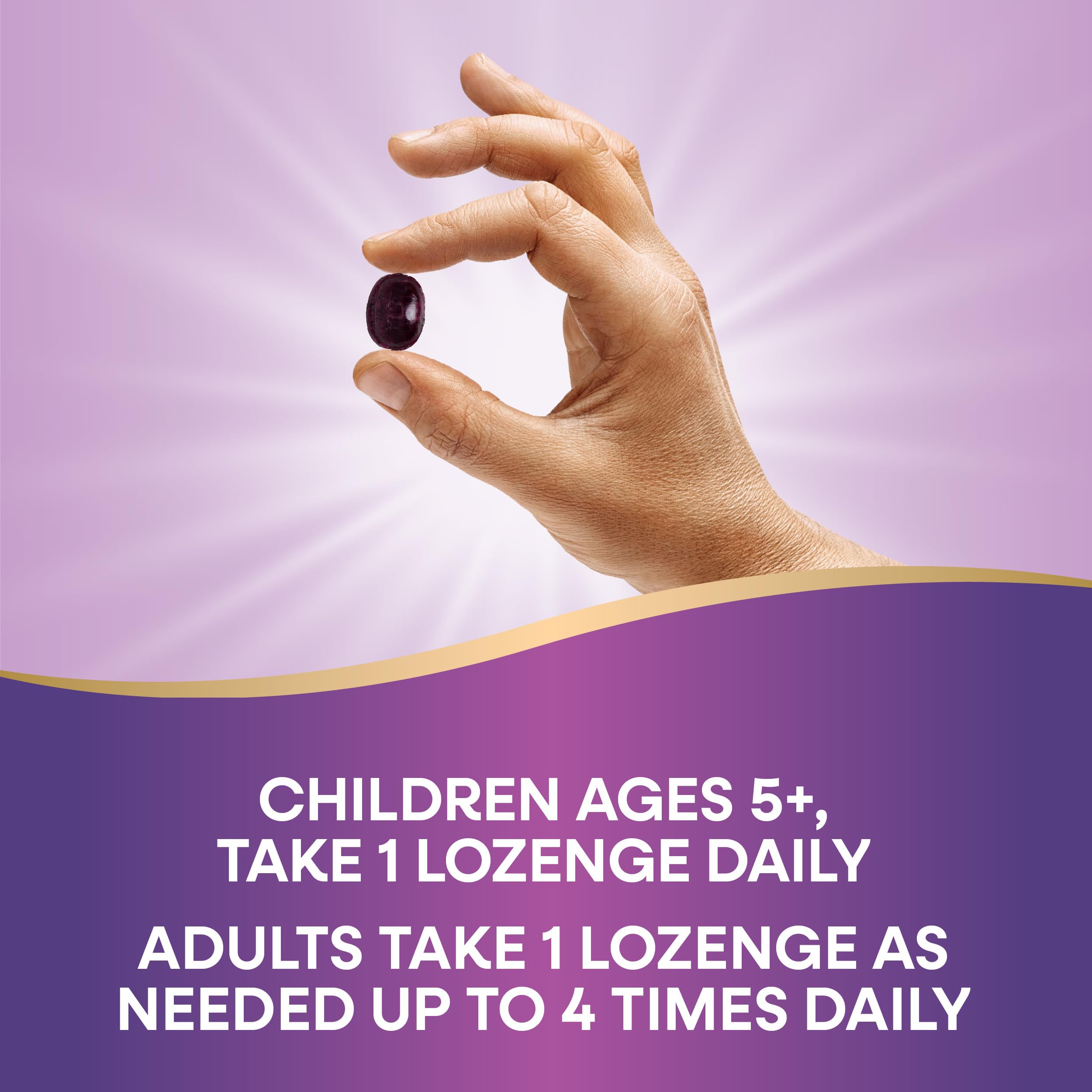 Sambucus lozenges pictured for on-the-go use in a pocket or bag.