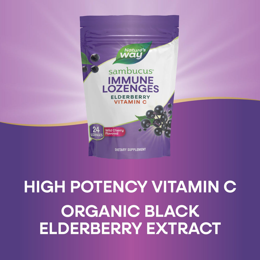 Packaging variation notice for Nature's Way Sambucus lozenges.
