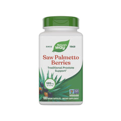 Nature's Way Saw Palmetto berries bottle for traditional prostate support in daily routine