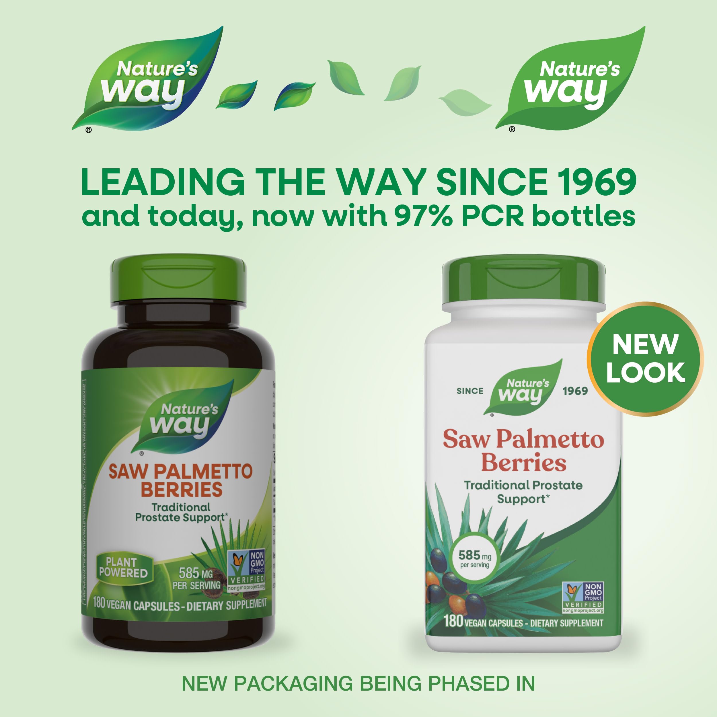 Nature's Way Saw Palmetto capsules on display for convenient daily dose