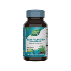 Nature's Way Saw Palmetto Premium Extract bottle showcases easy daily dosing