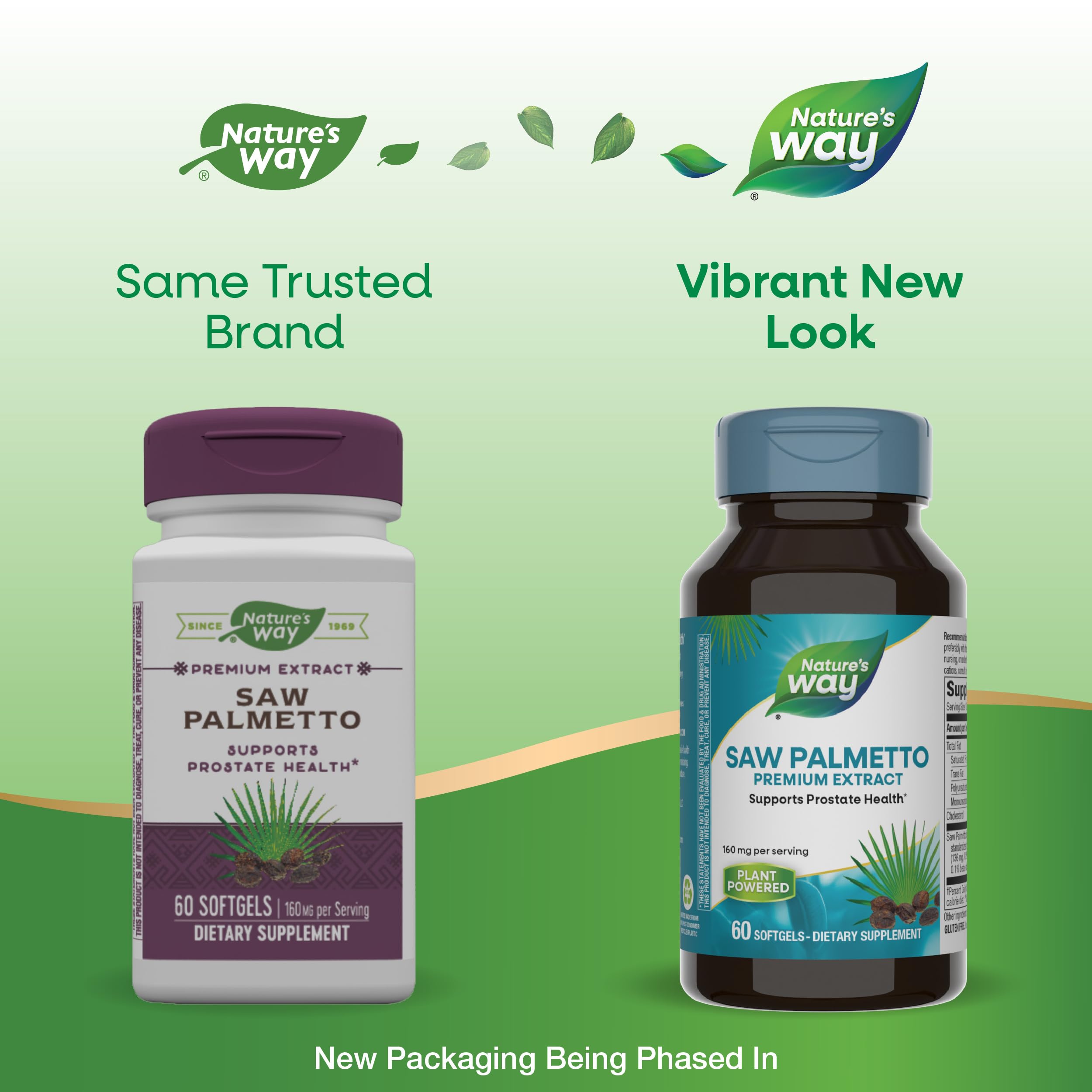 Nature's Way Saw Palmetto Premium Extract serving size emphasizes 160 mg per serving
