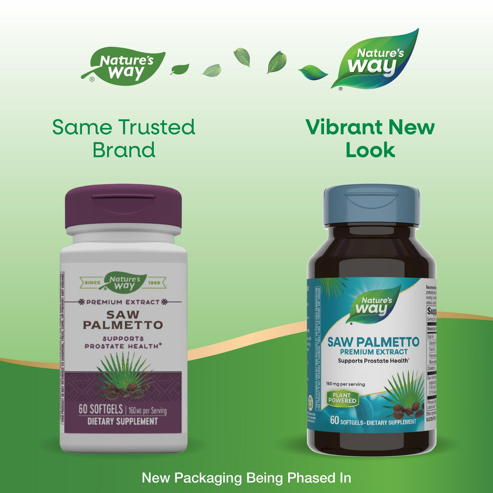 Nature's Way Saw Palmetto Premium Extract serving size emphasizes 160 mg per serving