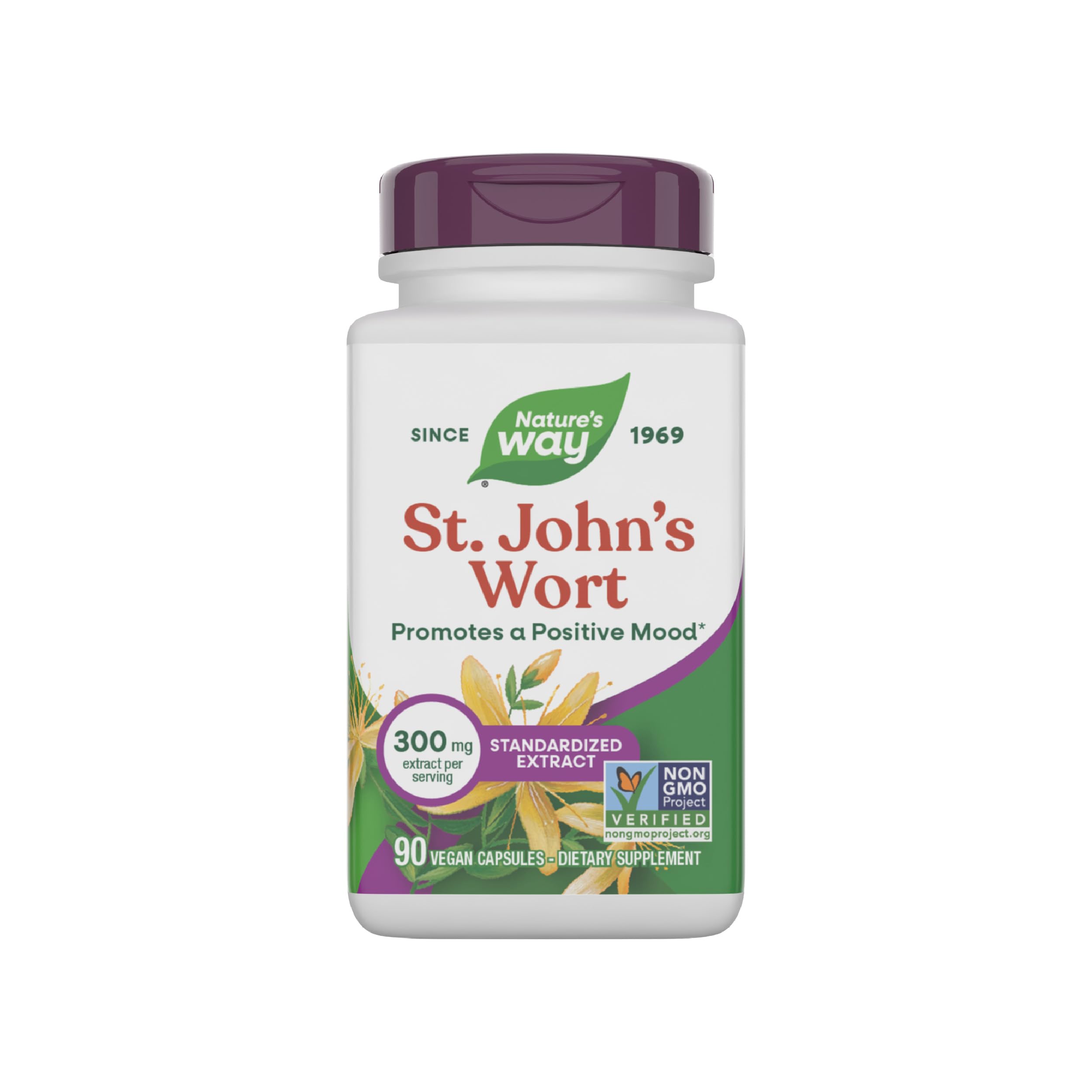 Nature's Way St. John's Wort bottle and capsules may support daily wellness.