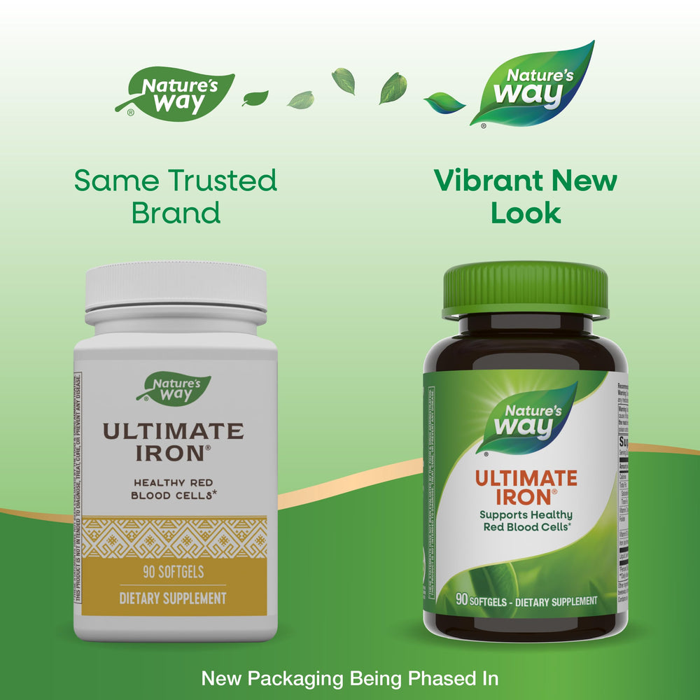 Nature's Way Ultimate Iron gluten-free formula supports sensitive diets.