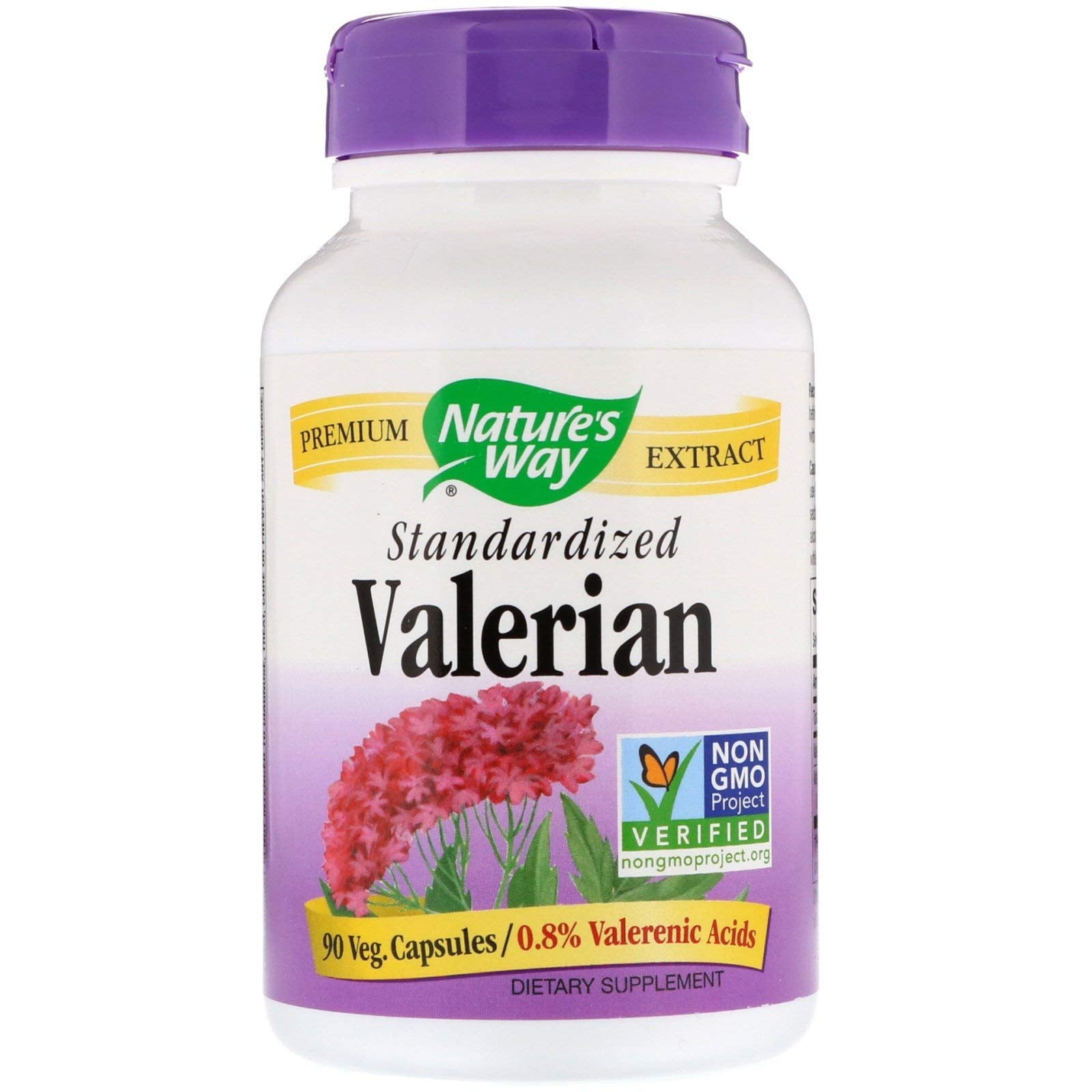 Nature's Way Valerian Premium Extract bottle displayed for evening routine and sleep support.