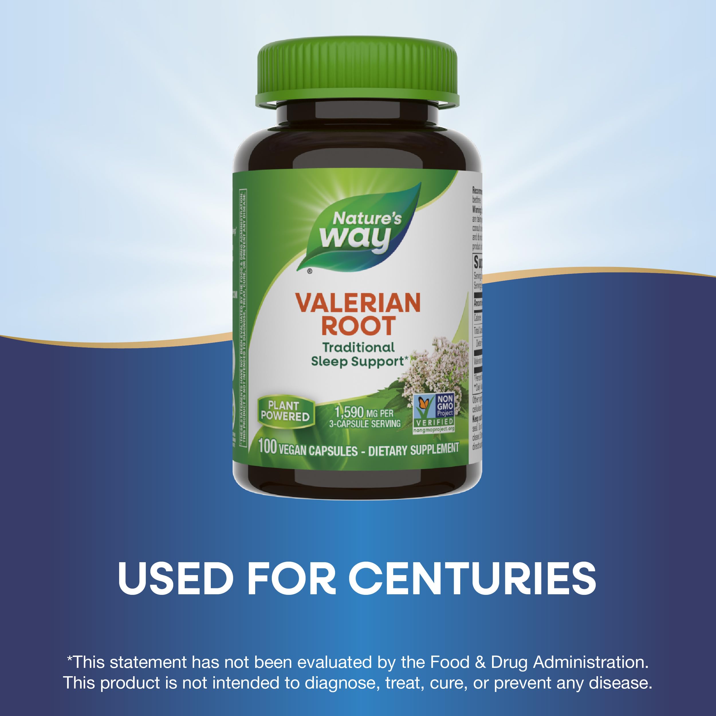Nature's Way Valerian Root on store shelf with labeling