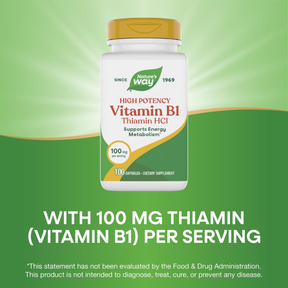 Nature's Way Vitamin B1 gluten-free statement on packaging