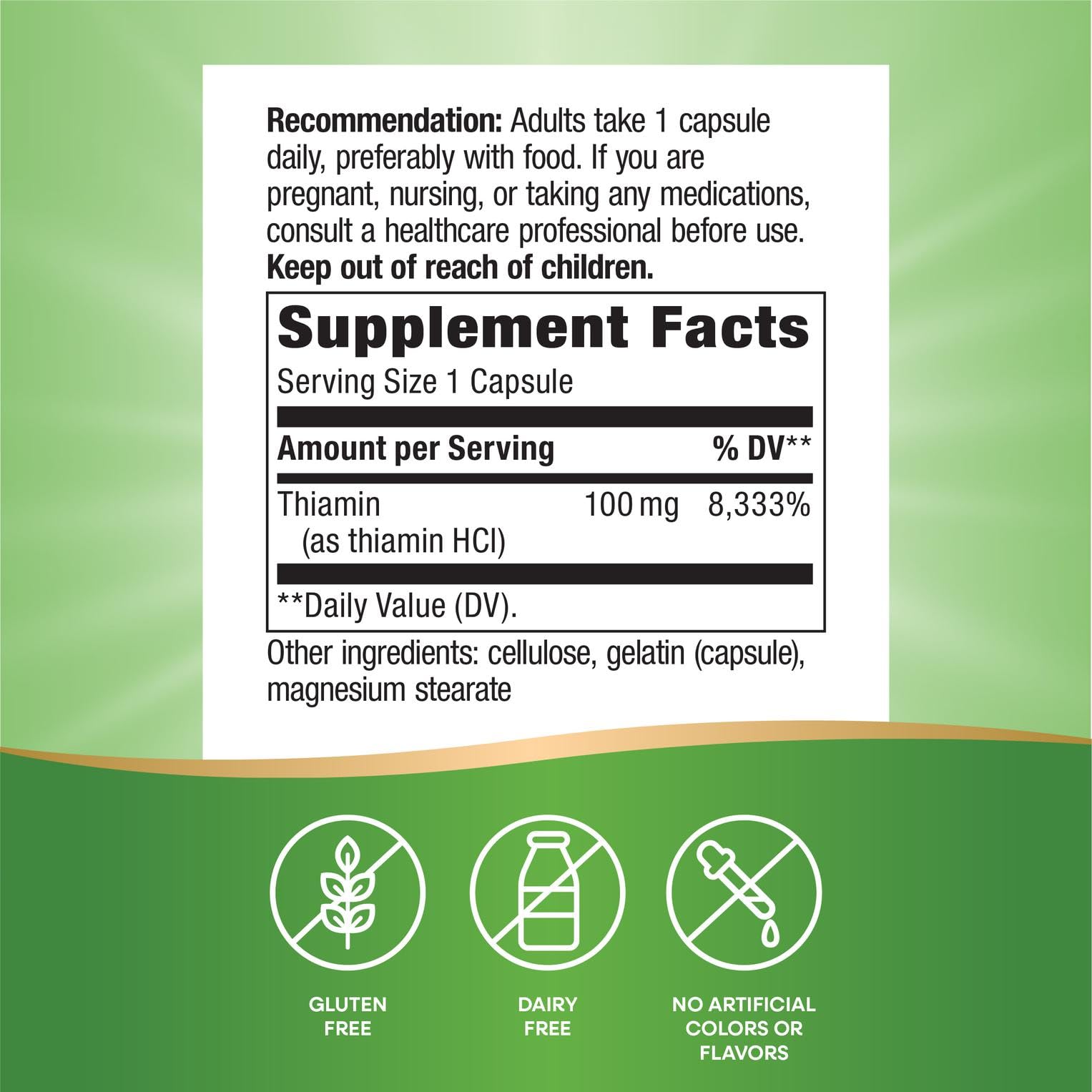 Nature's Way Vitamin B1 packaging varies by batch