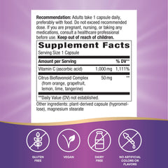 Nature's Way Vitamin C bioflavonoids capsules highlighting immune health and antioxidants