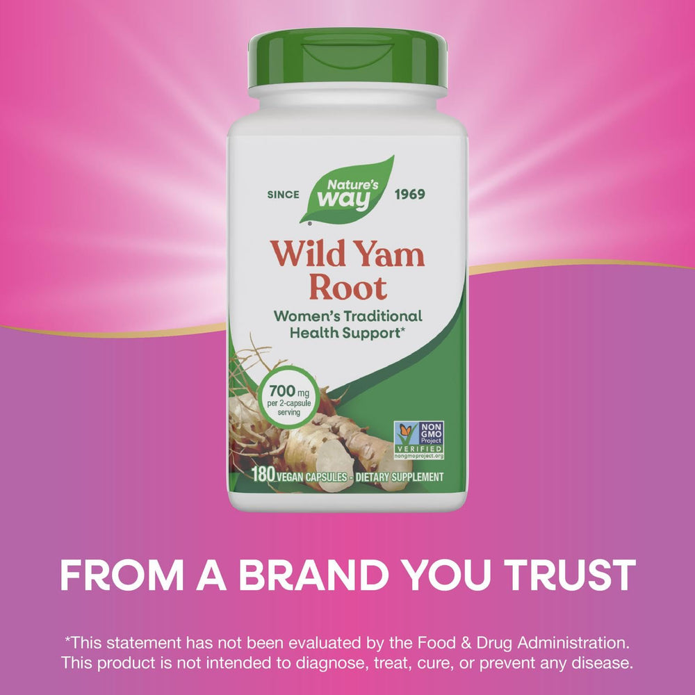 Nature's Way Wild Yam Root dietary supplement with 700 mg per serving