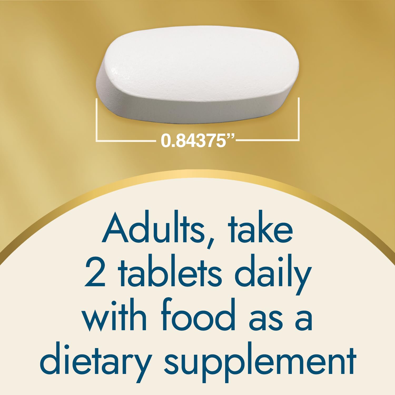 Nature's Wonder tabletas en mano muestran un consumo diario con comida.