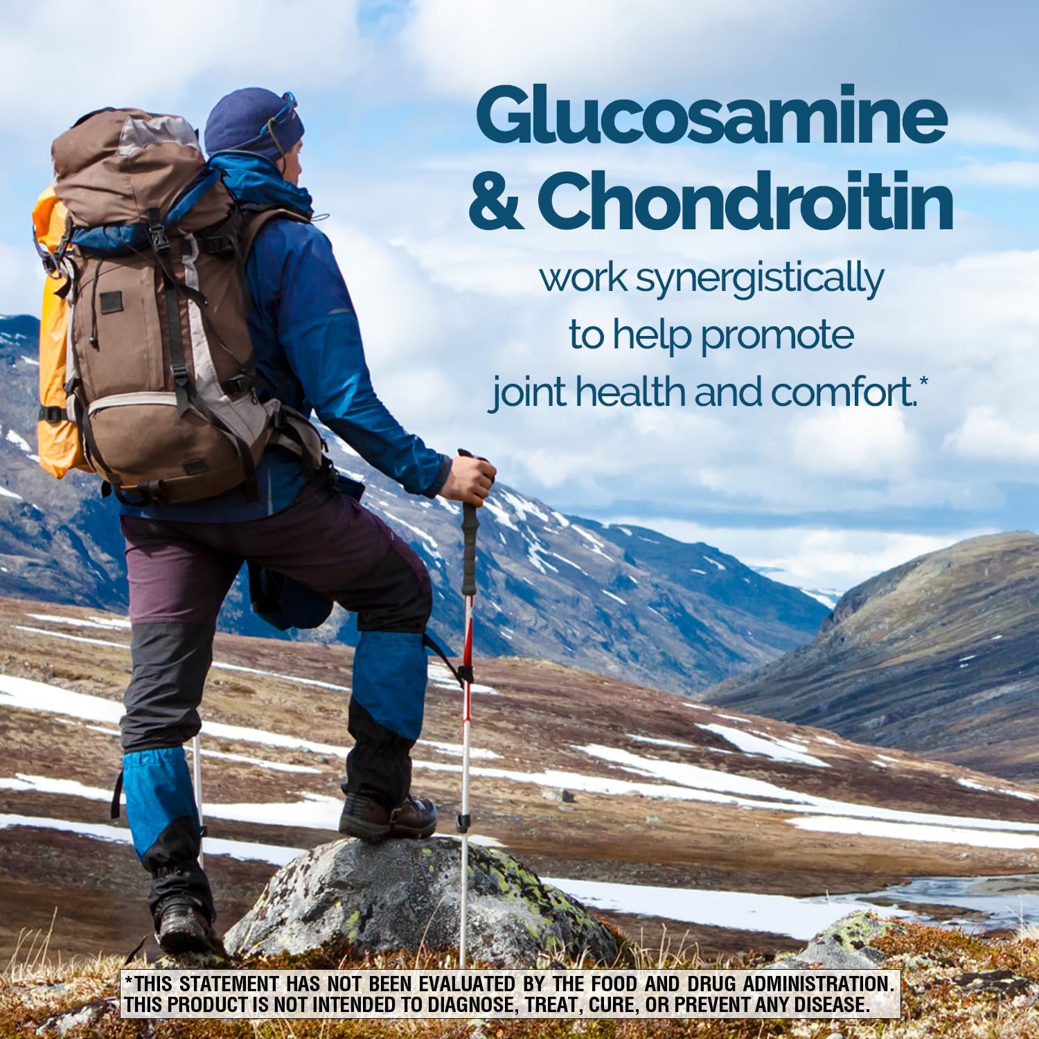 Nature's Wonder envase junto a ingredientes clave como glucosamina y boswellia.