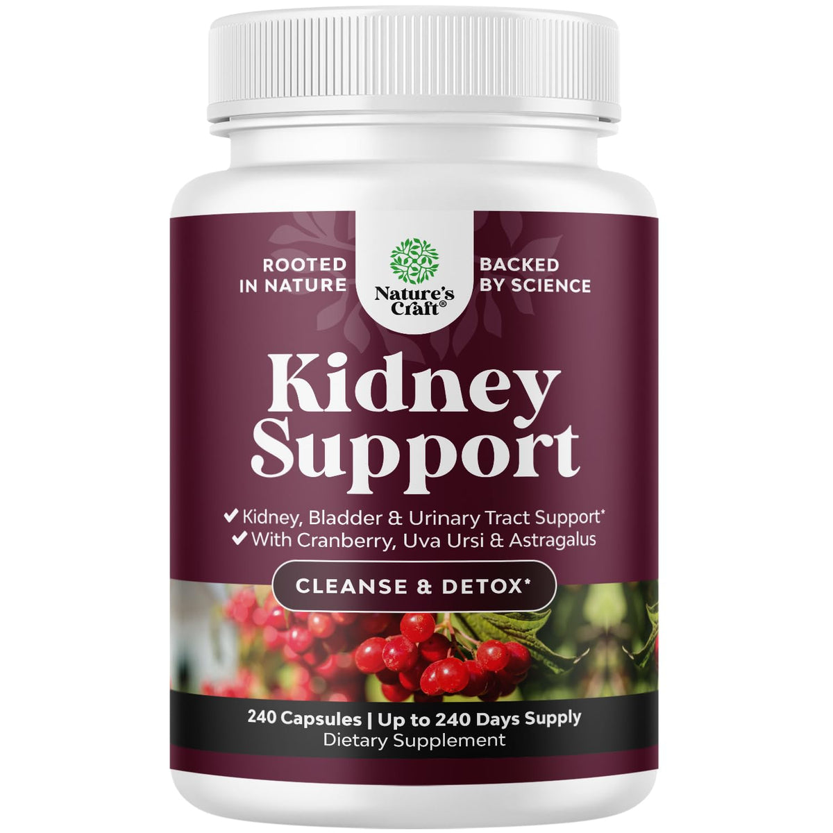 Natures Craft Advanced Kidney Cleanse bottle supports kidney health with herbal potency