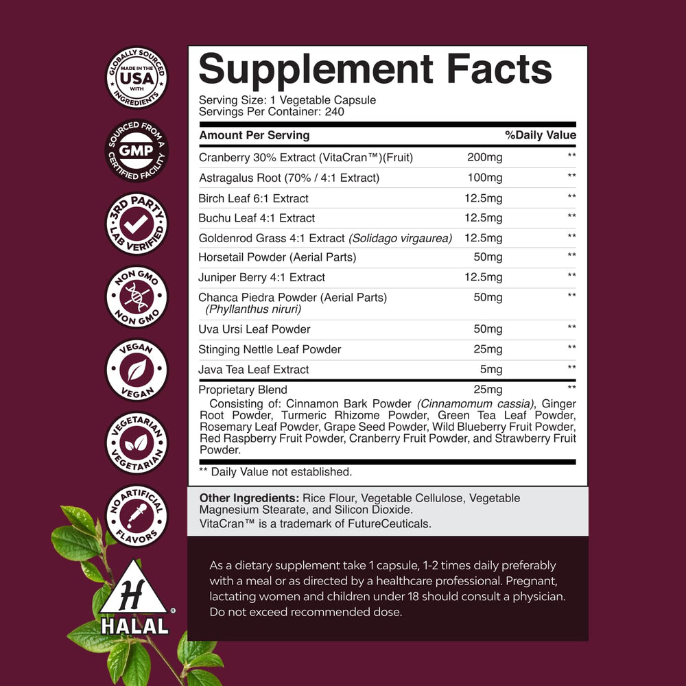 Natures Craft Advanced Kidney Cleanse label highlights natural ingredients and dosing guidance